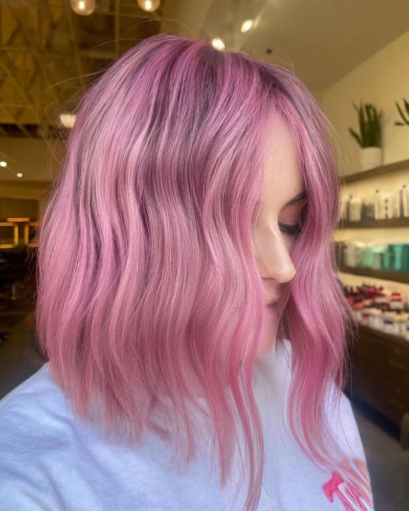 6. Pastel Pink Root Melt Lob