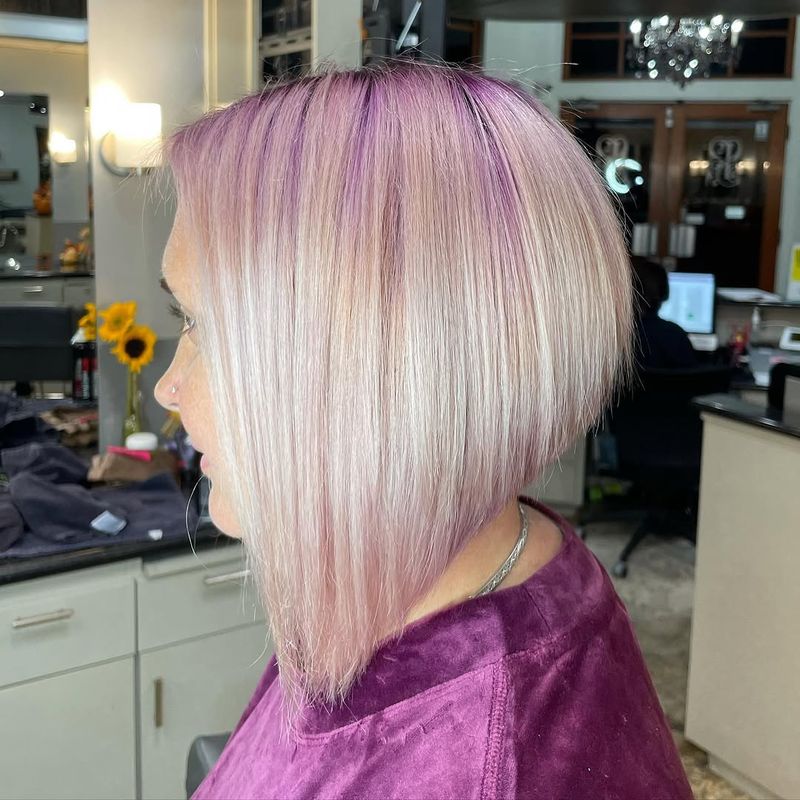 11. Pastel Purple Stacked Bob