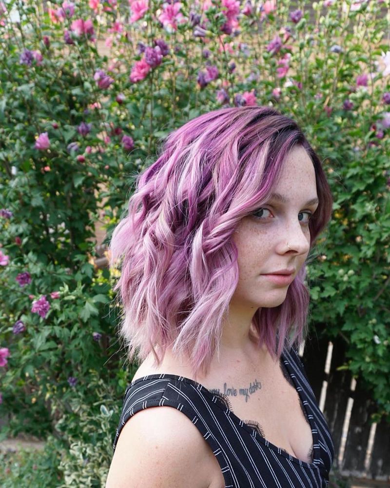 47. Pastel Purple Waves with Dark Roots