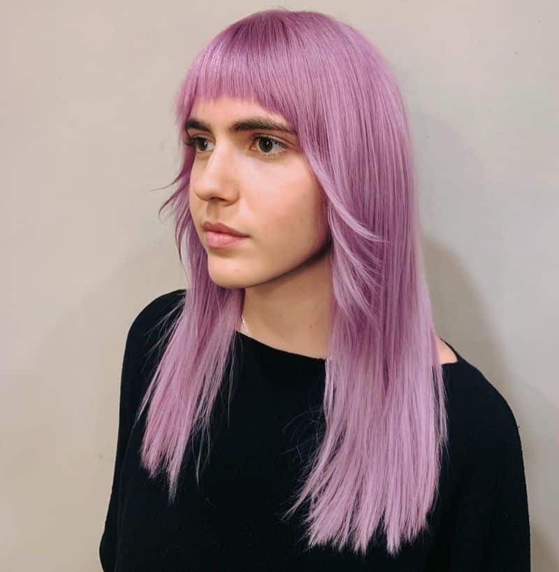 48. Pastel Violet Shag with Micro Bangs