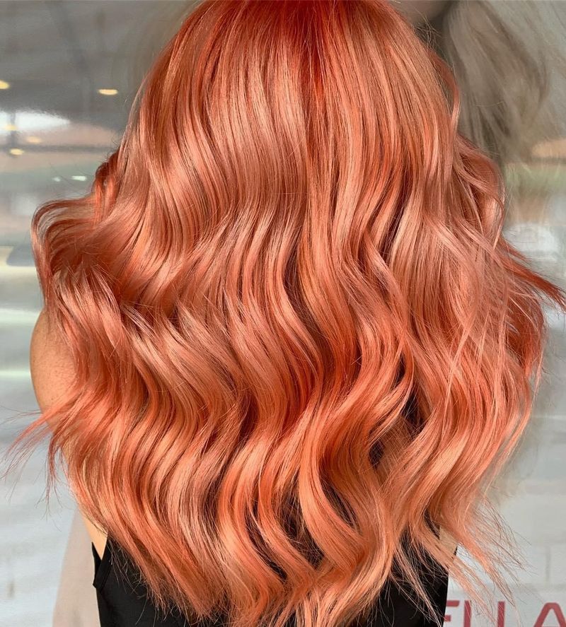 38. Peachy Waves with Bright Copper Highlights