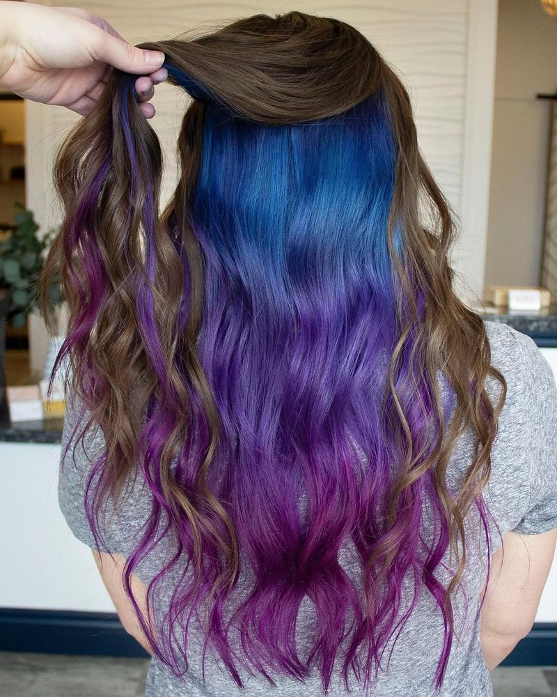27. Peekaboo Blue and Purple Layers