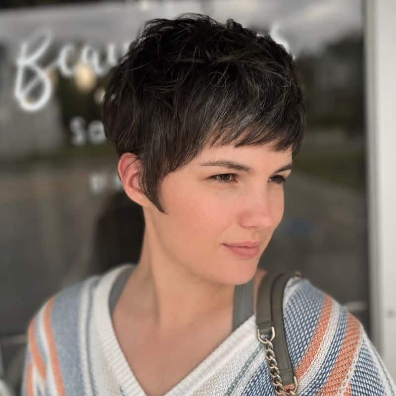 48. Piecey Cropped Pixie with Baby Bangs