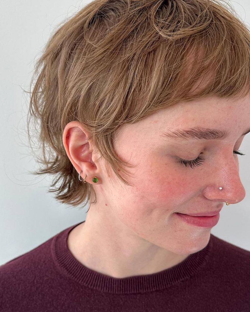 22. Piecey Strawberry Blonde Crop with Baby Bangs
