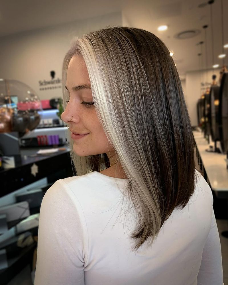 56. Platinum Chunky Front Streaks
