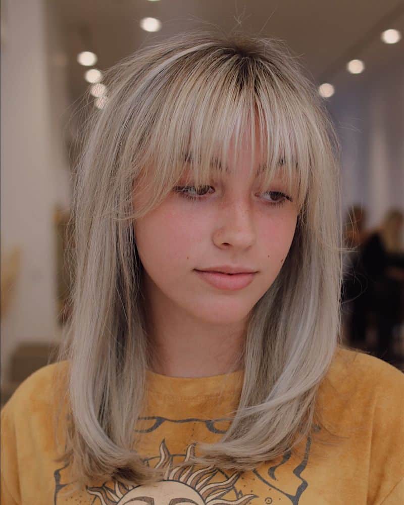 18. Platinum Fringe with Long Layers