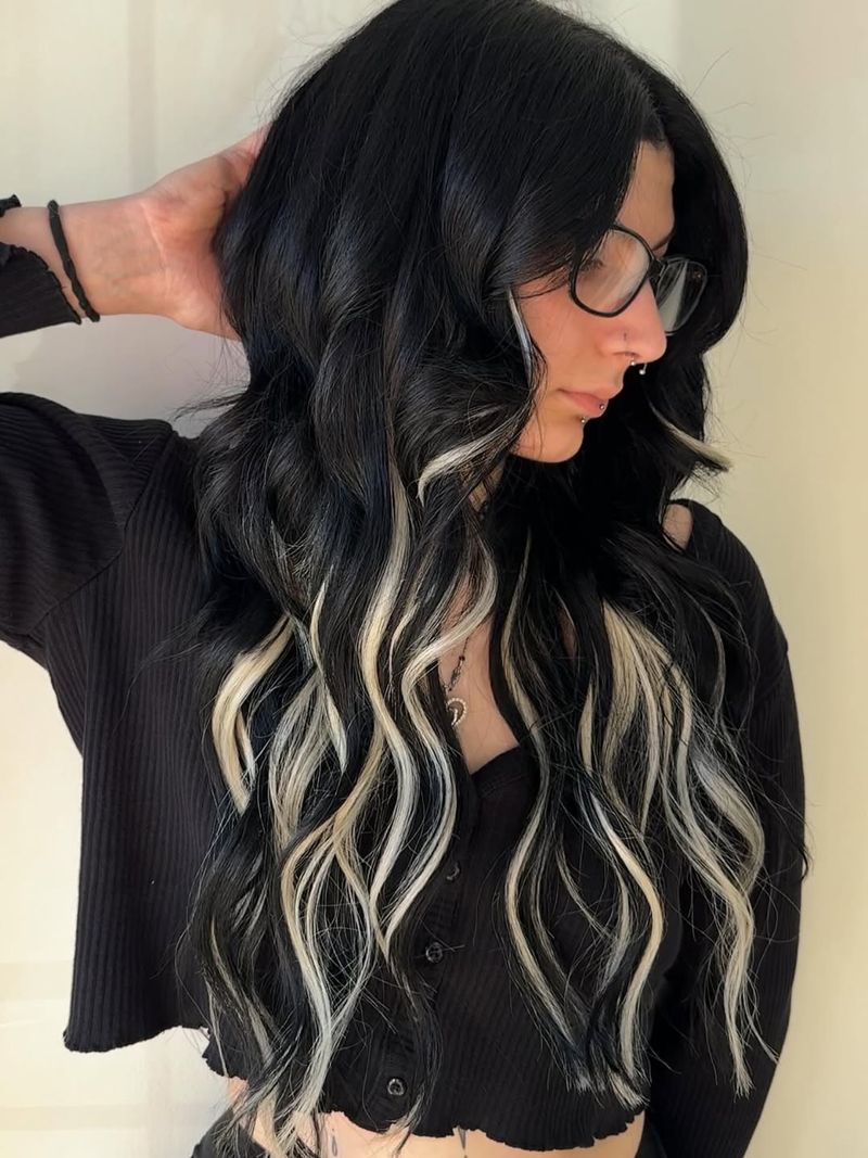 2. Platinum Money Pieces on Jet Black Waves