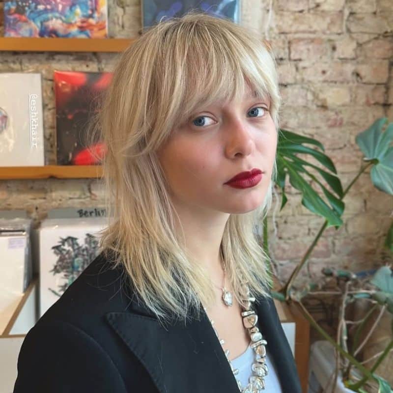10. Platinum Shag with Piecey Fringe