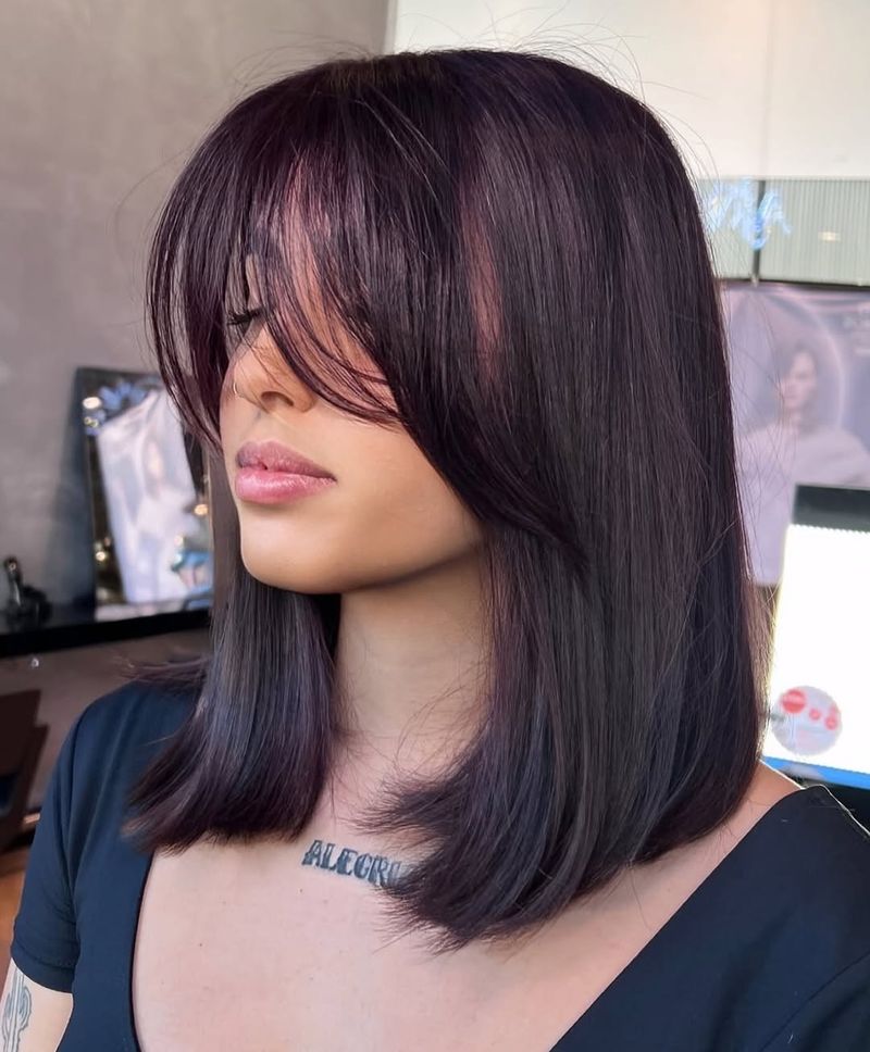 32. Plum-Tinted Lob with Heavy Fringe