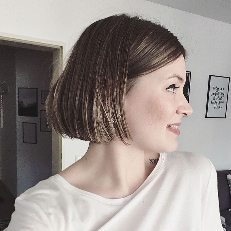 68. Polished Blunt Bob with Subtle Highlights
