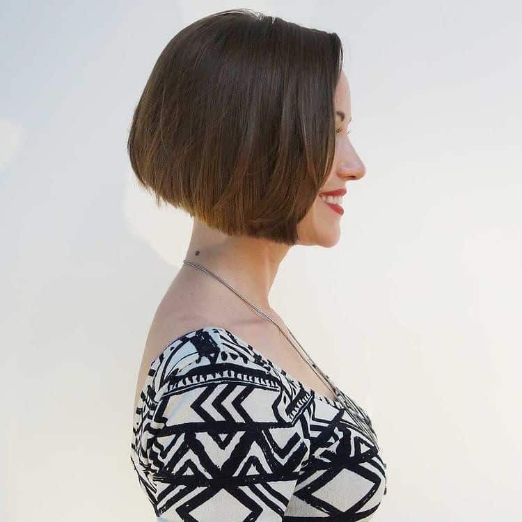 13. Polished Chocolate Stacked Bob