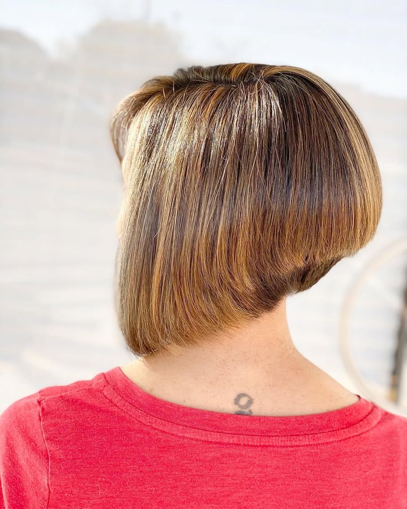 48. Polished Honey Brown Stacked Bob