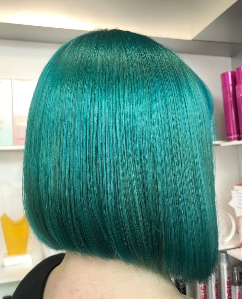 5. Polished Teal A-Line Bob