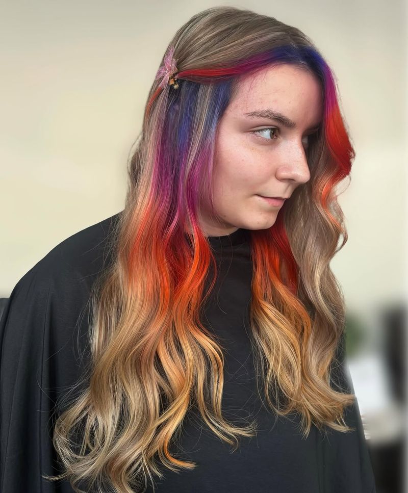 32. Rainbow Sunset Peekaboo Highlights