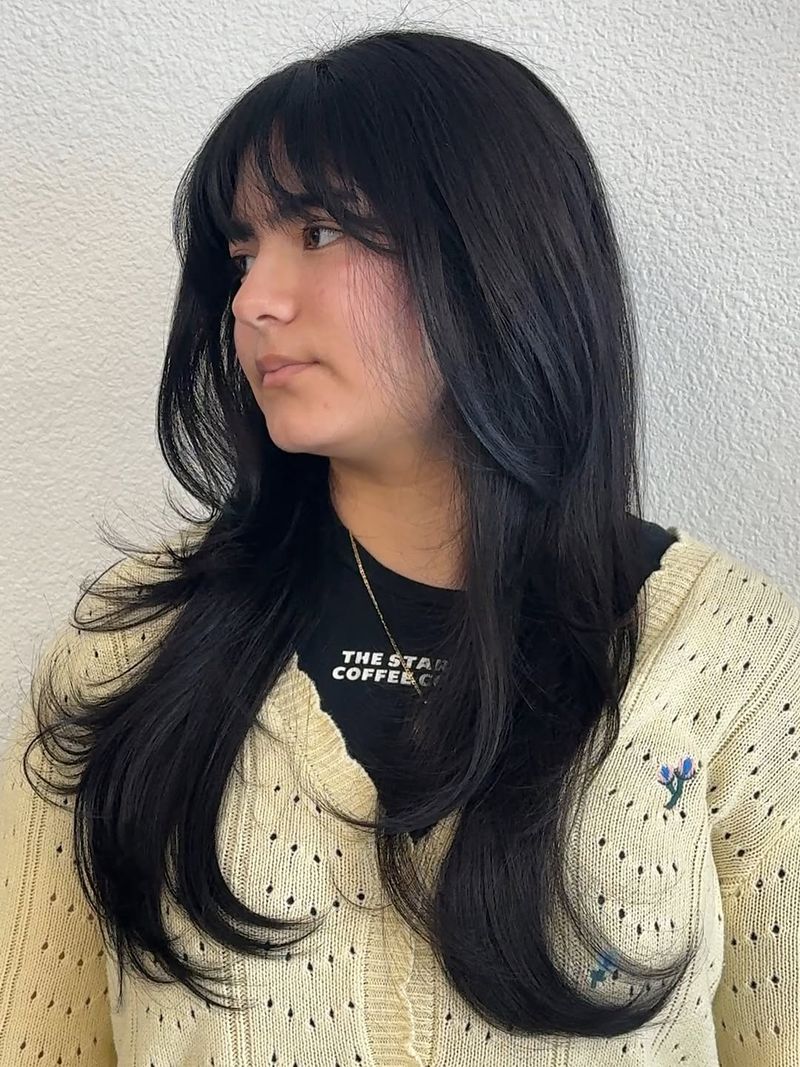 36. Raven Feather Layers with Wispy Bangs