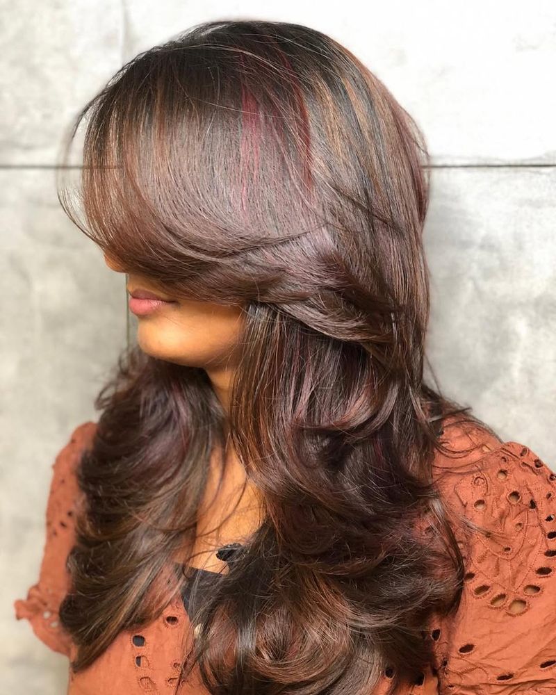 31. Rich Chestnut Layers with Sweeping Fringes