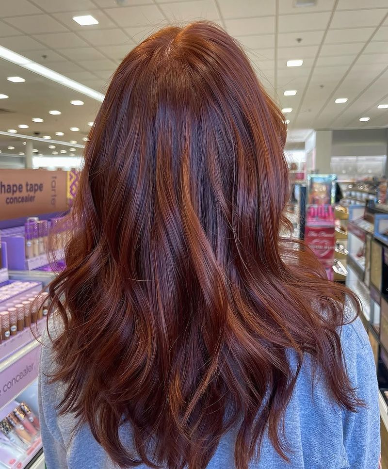 28. Rich Chestnut and Copper Ribbon Waves