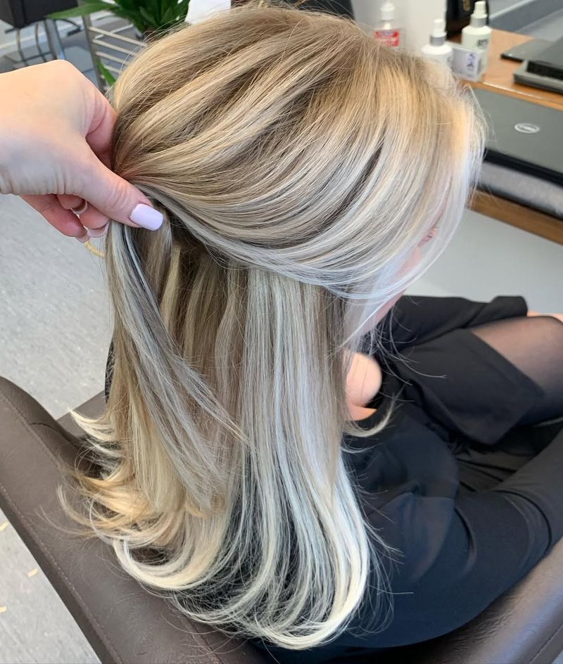 20. Root Smudged Platinum and Honey Weave