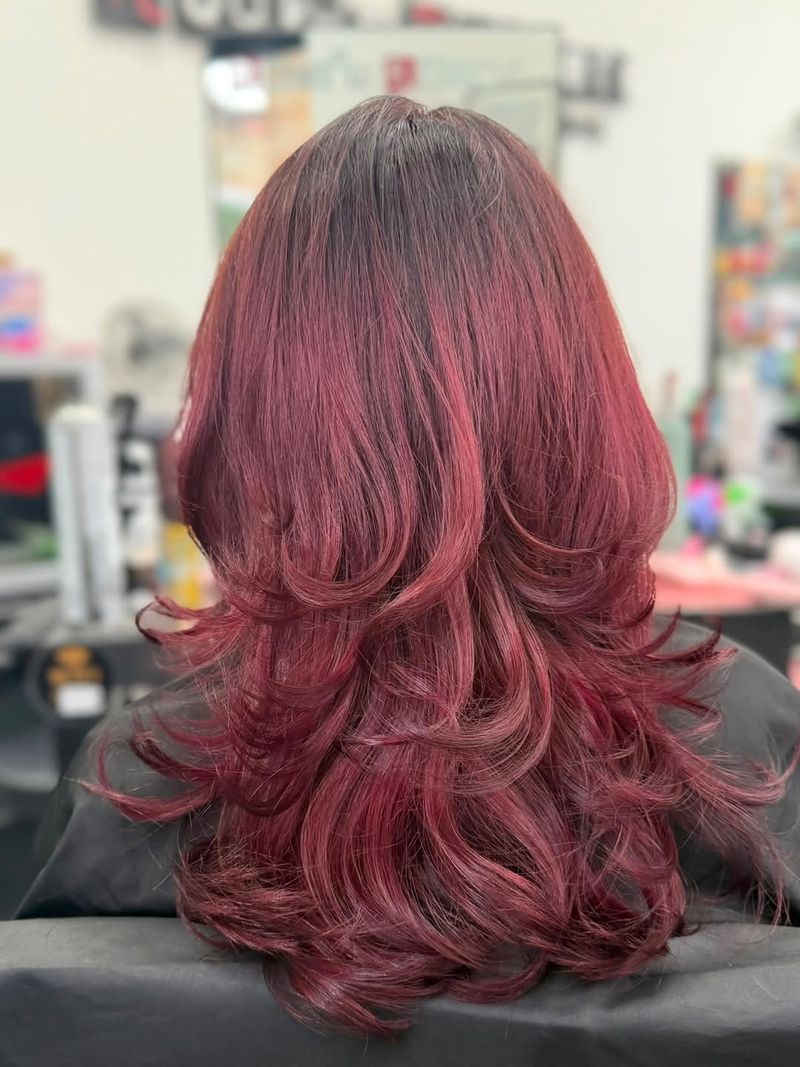 42. Rooted Burgundy Butterfly Layers
