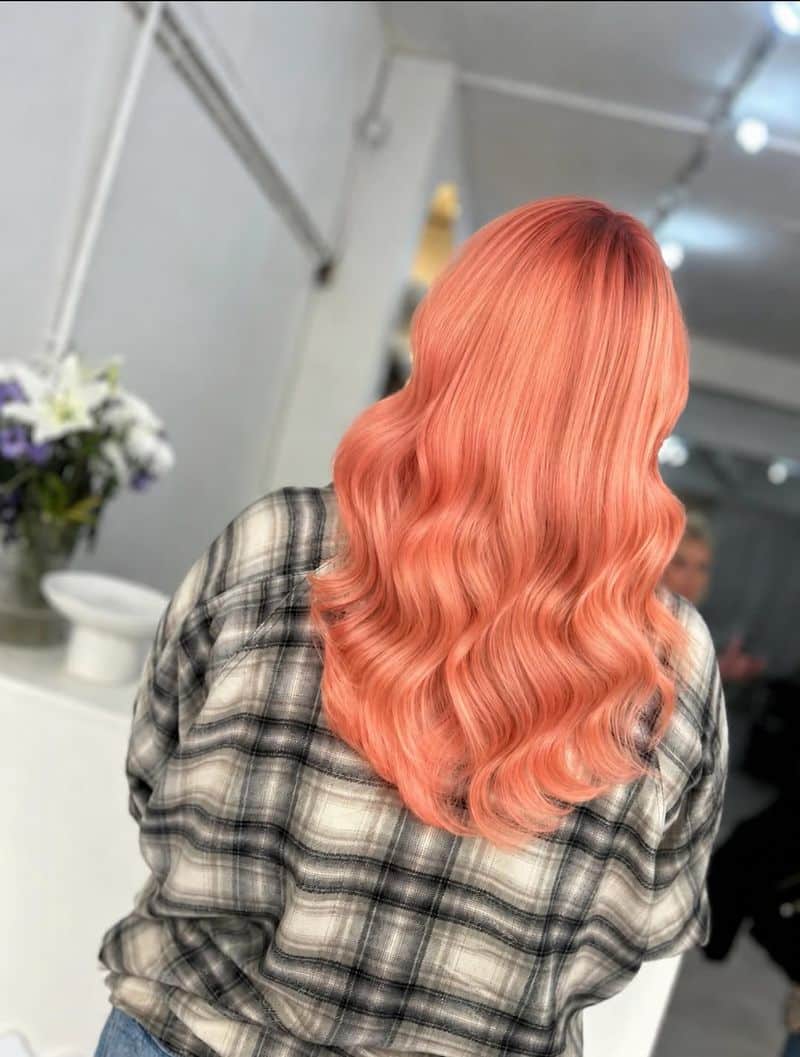 28. Rooted Pastel Peach Waves