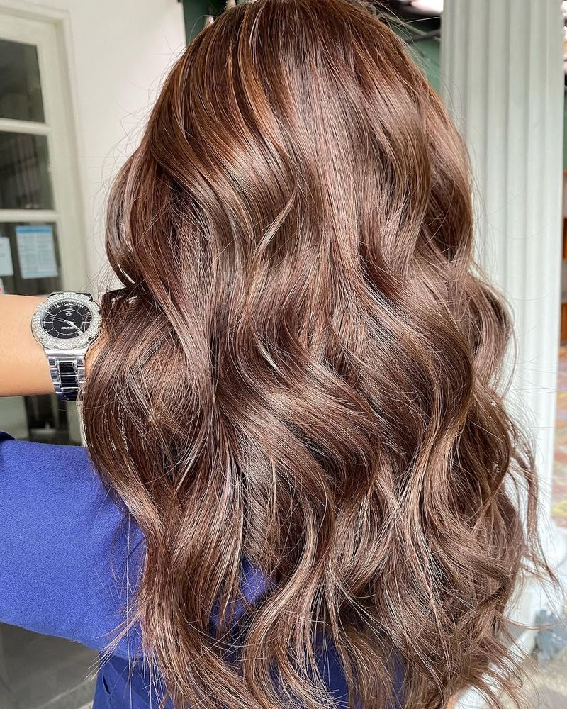 26. Rosy Chestnut Cascading Waves