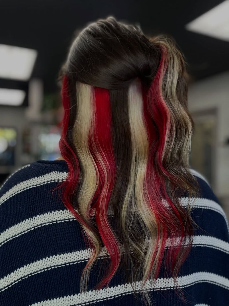 31. Ruby and Platinum Striped Underlayer