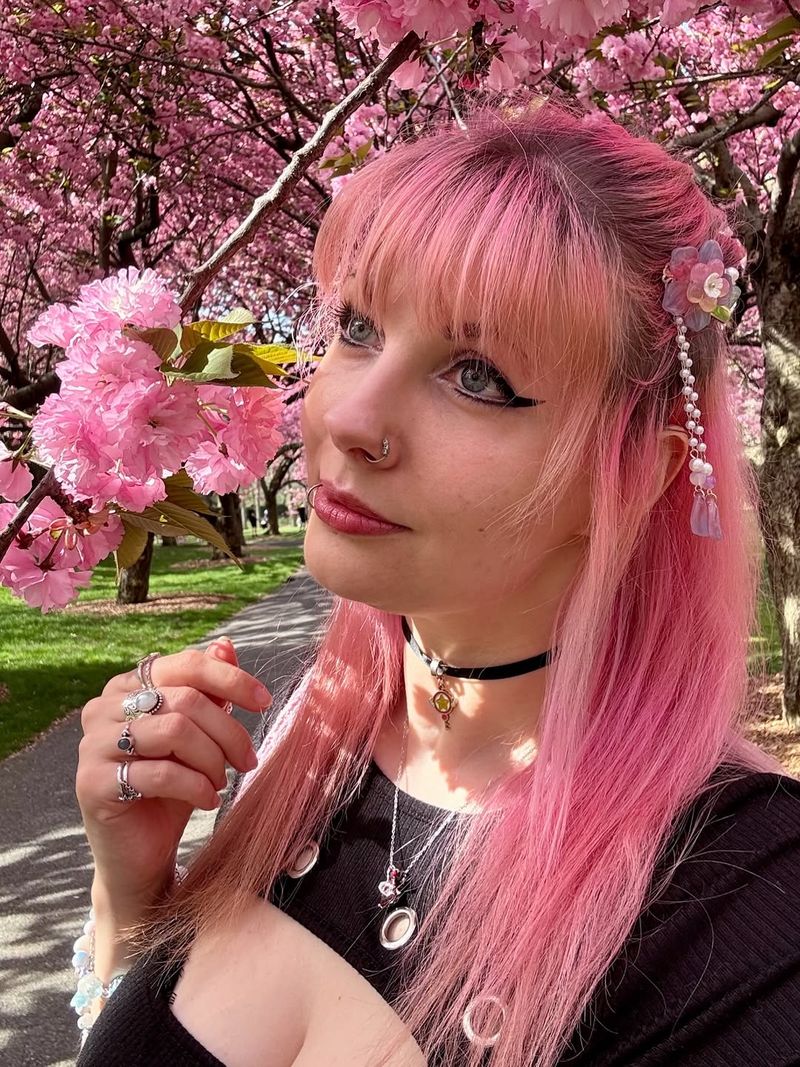 42. Sakura Blossom Pastel Pink with Beaded Hair Clip