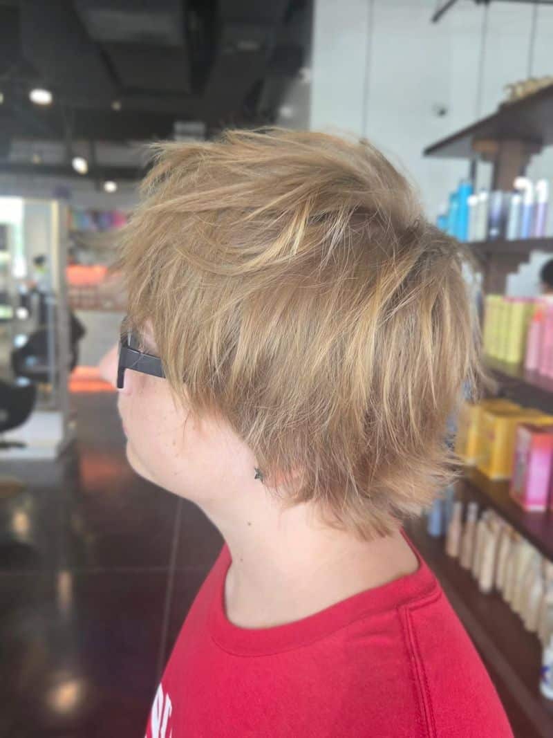 29. Sandy Blonde Shaggy Pixie