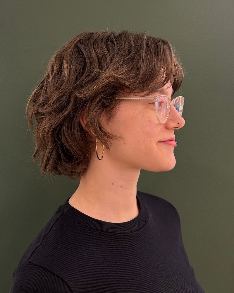 18. Shaggy Wavy Brown Shag Bob