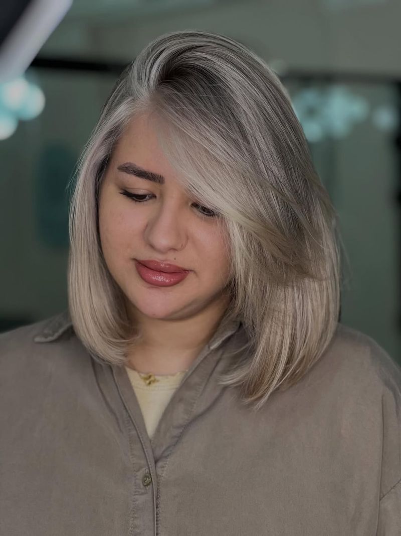 52. Side-Swept Silver Ash Lob