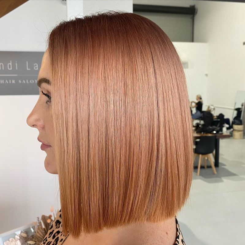 6. Silky Rose Gold Lob