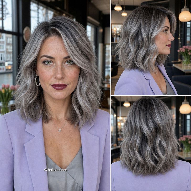 13. Silver Ash Wavy Lob