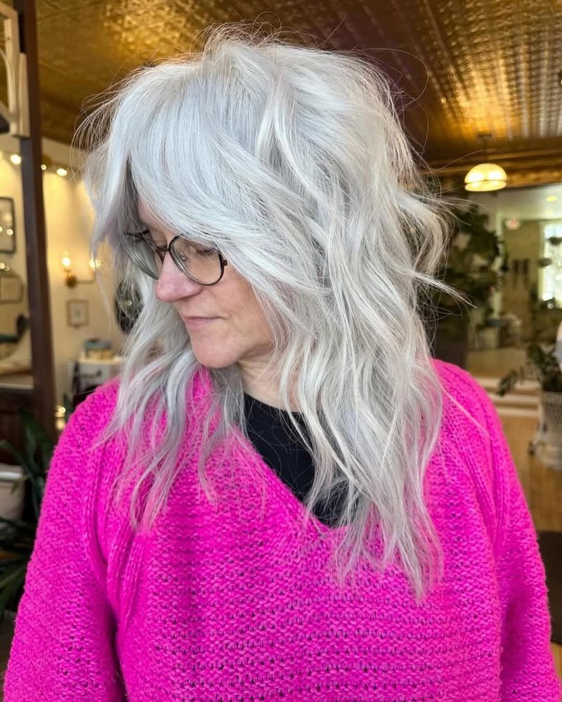 13. Silver Shag with Sweeping Fringe