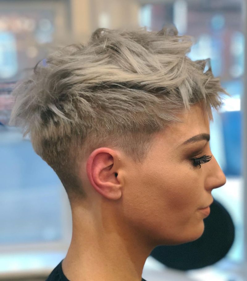 57. Silver Undercut Pixie
