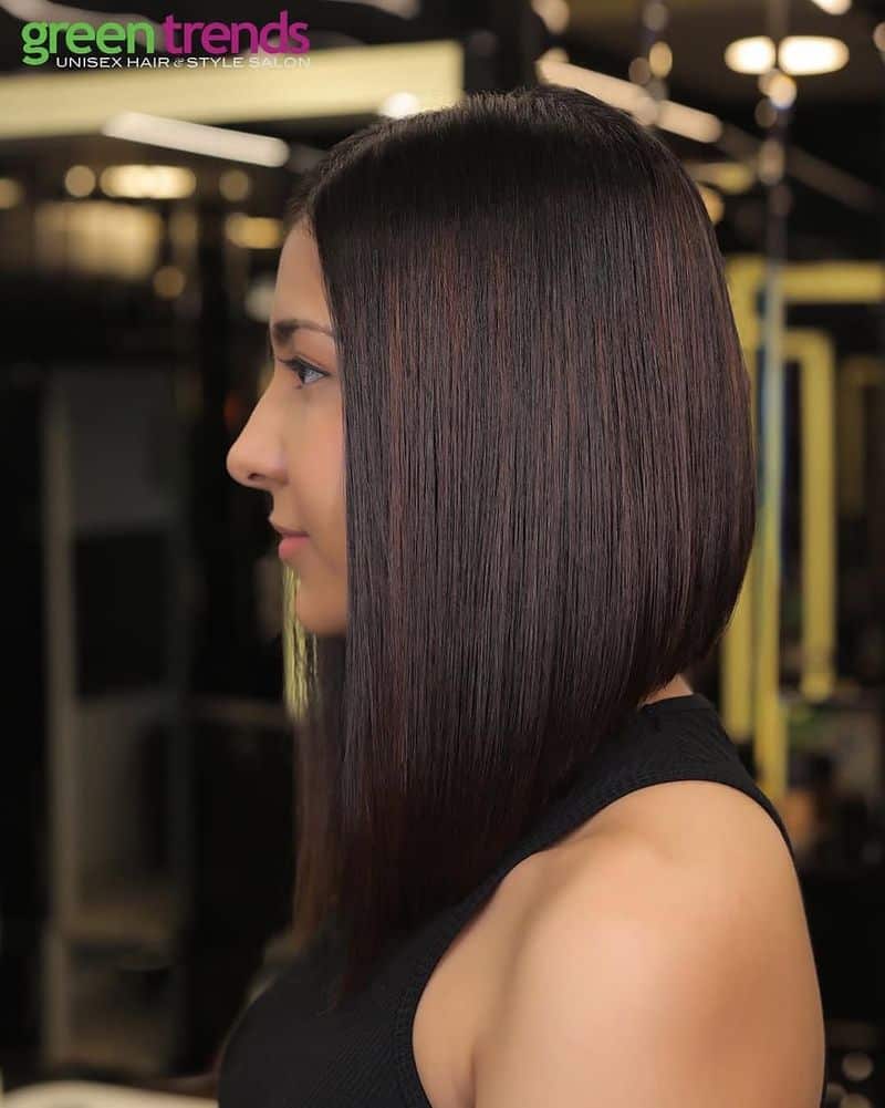 4. Sleek Angled Espresso Bob