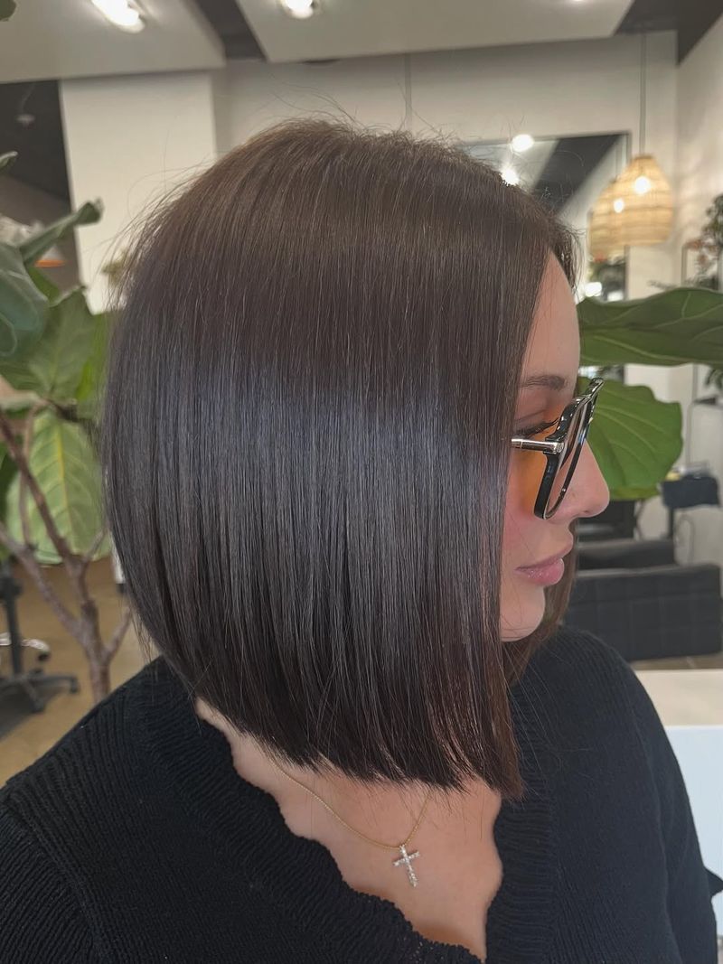 5. Sleek Angled Espresso Bob