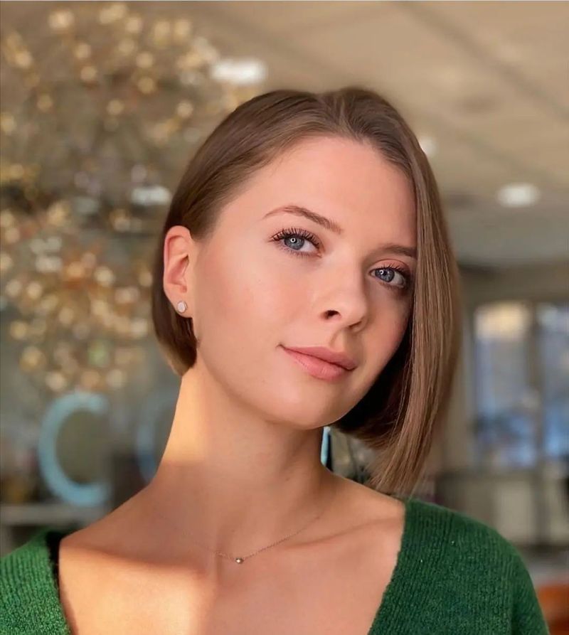 40. Sleek Asymmetrical Jaw-Length Bob