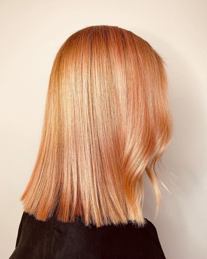 31. Sleek Blunt Apricot Lob
