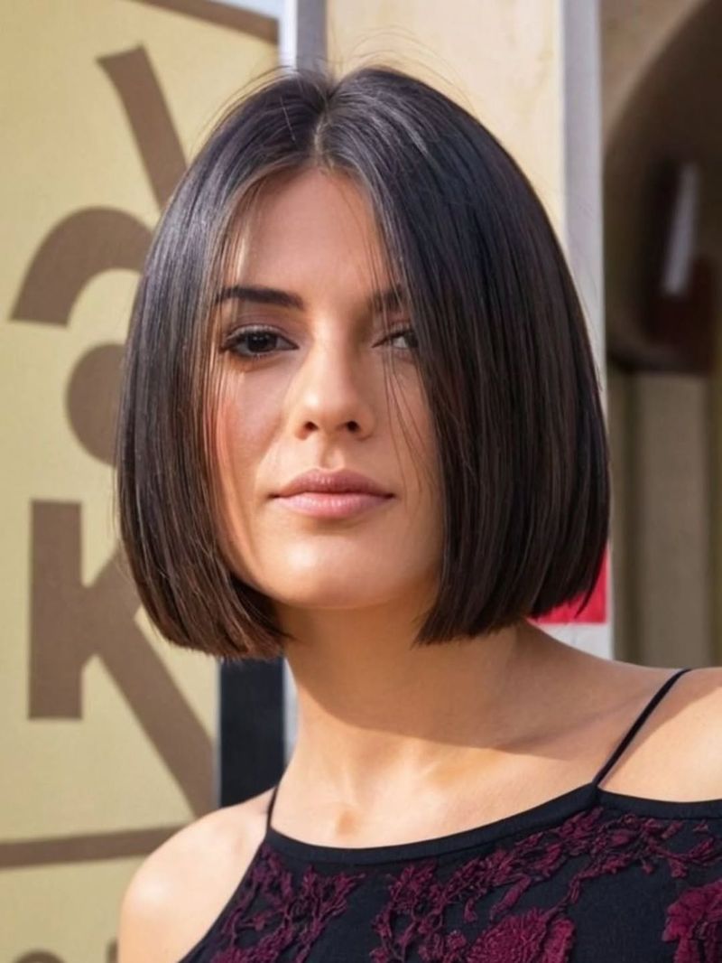28. Sleek Center-Parted Jaw-Length Bob