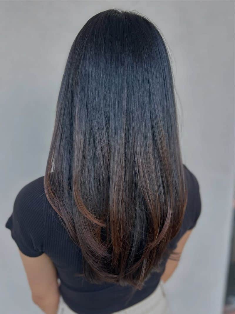 2. Sleek Dark Brown U-Cut