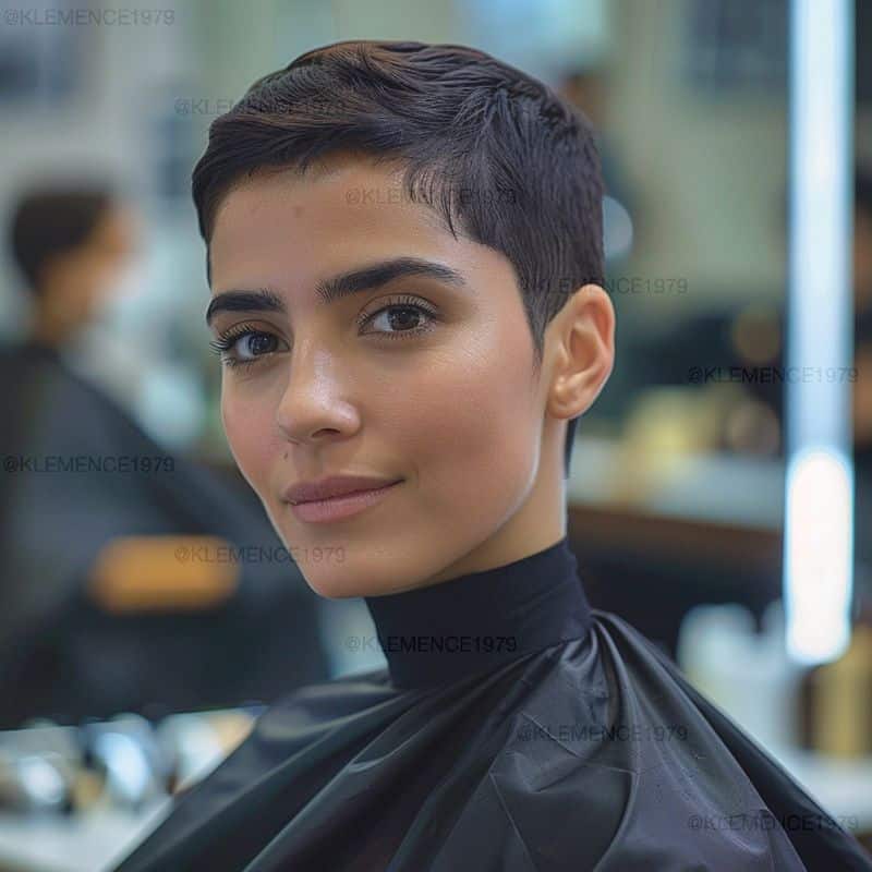 12. Sleek Dark Crop with Soft Waves