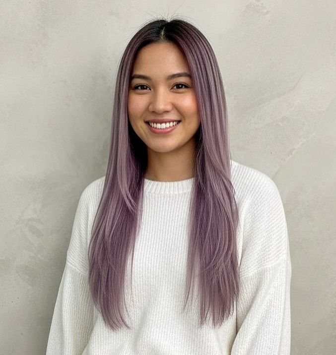 16. Smoked Lavender Long Layers