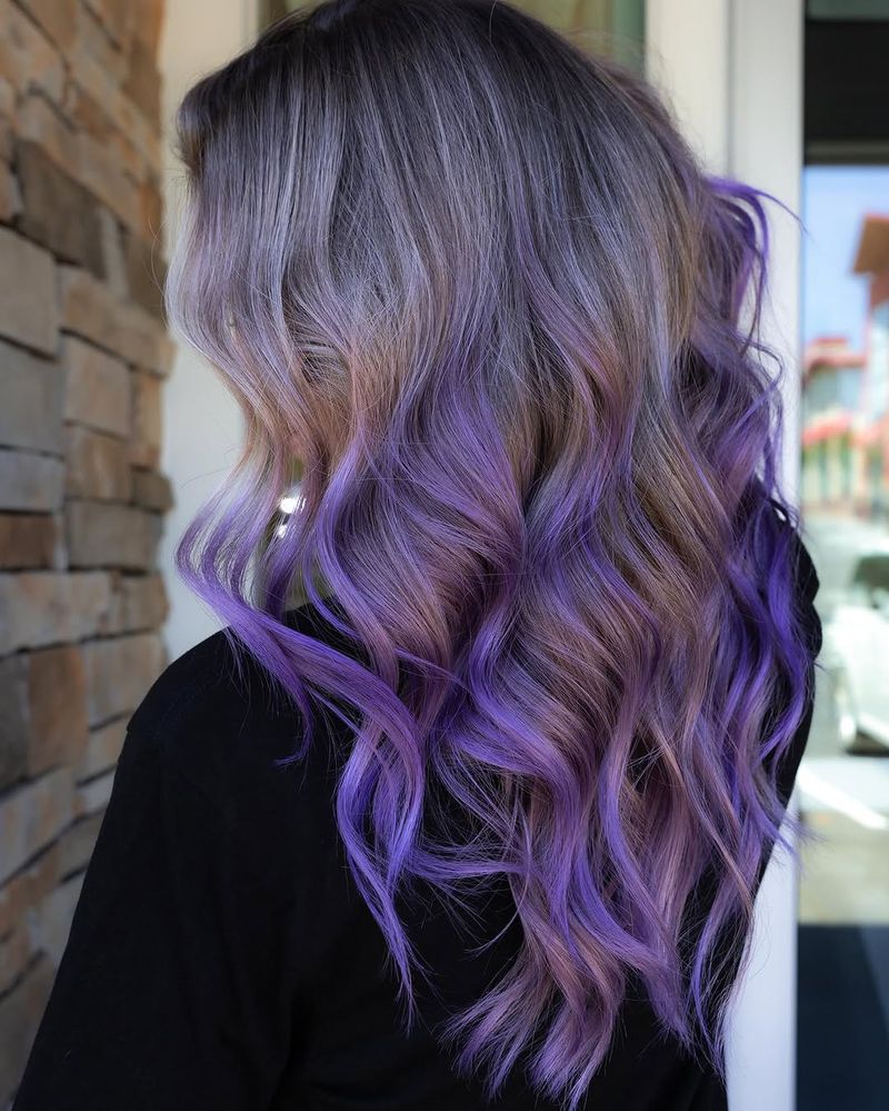 36. Smoked Lavender and Violet Dip-Dye