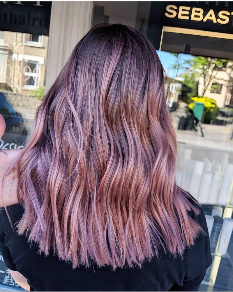 23. Smoked Mauve and Rose Balayage