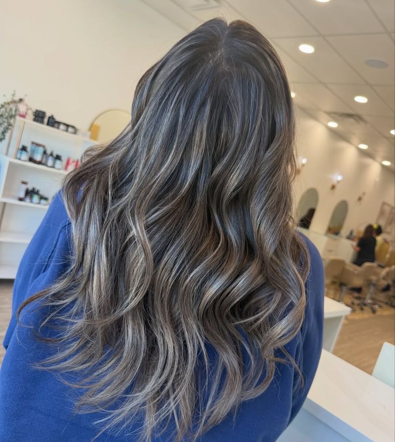 41. Smoky Ash Balayage with Soft Waves