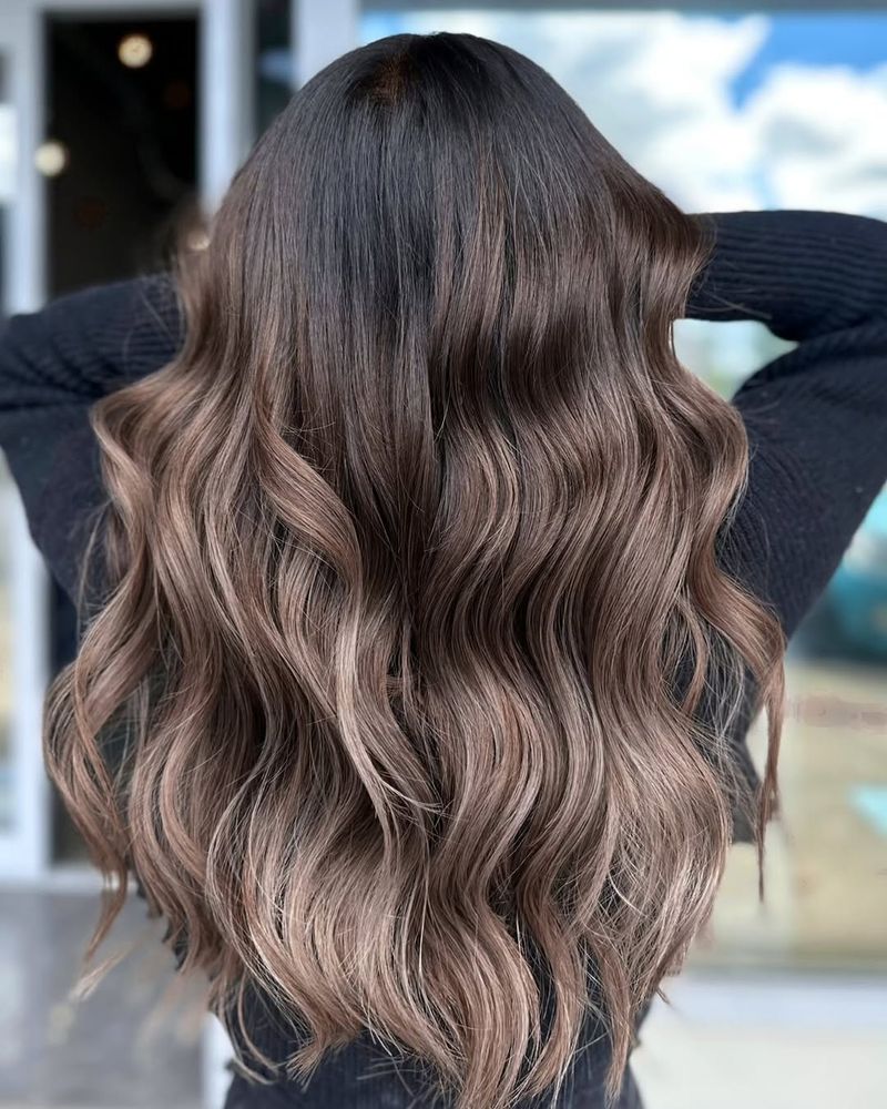 20. Smoky Brown Balayage Waves