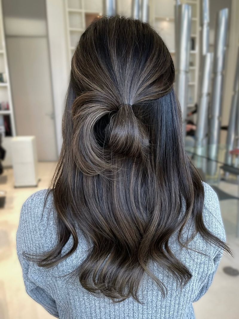 45. Smoky Brown Half-Up Loop