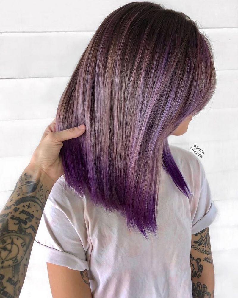 29. Smoky Lavender Dip-Dyed Lob