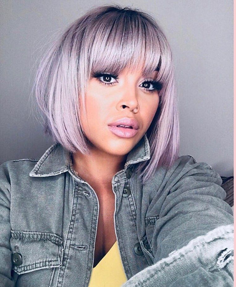 51. Smoky Lilac Bob with Full Bangs
