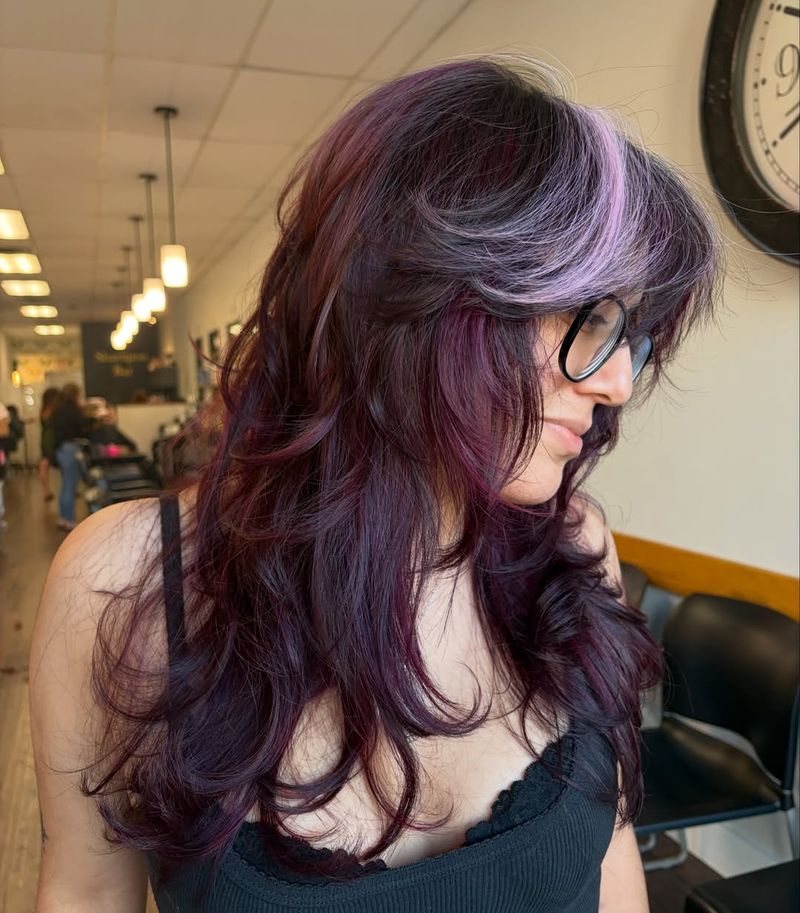 34. Smoky Plum Layers with Light Purple Money Piece